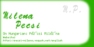milena pecsi business card